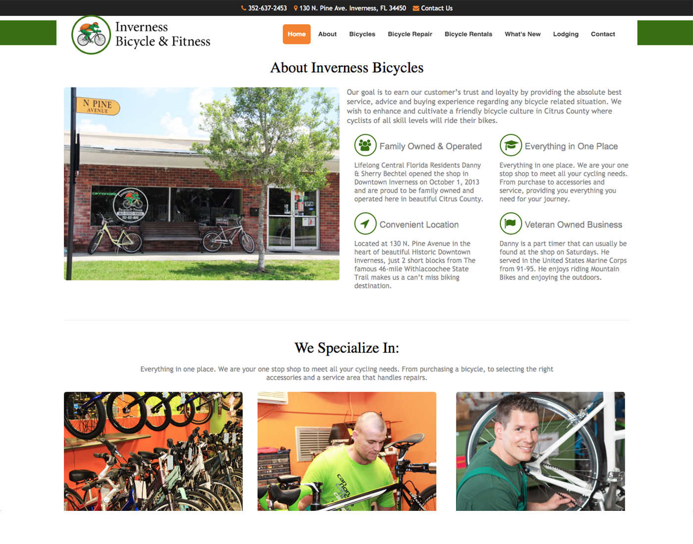 Inverness Bicycle Website Design