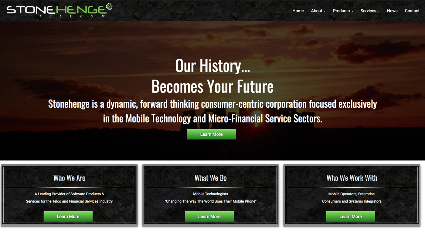 Stonehenge Telecom Website Design